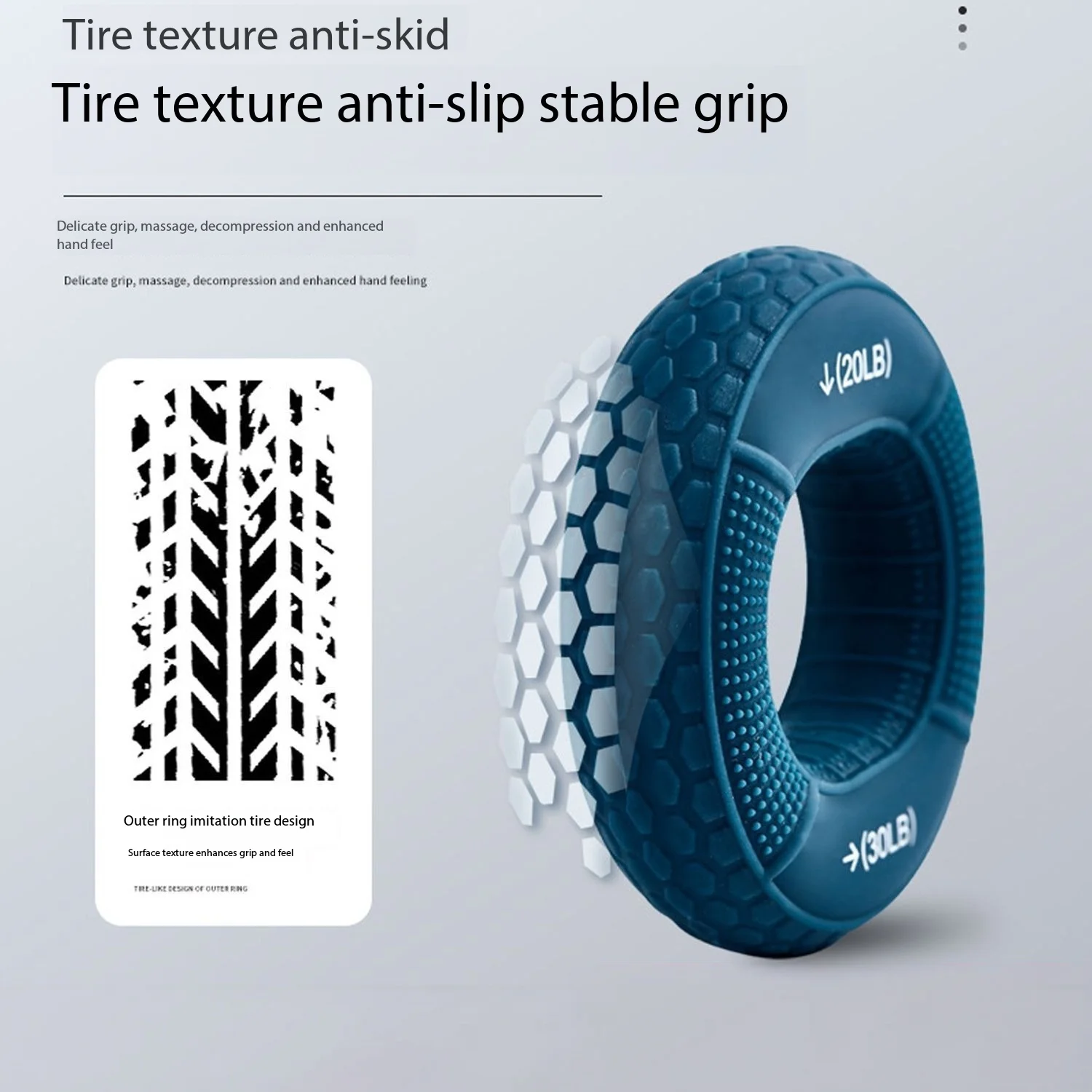 Double Resistance Silicone Hand Grip Ring Non slip Tire Texture Hand Gripper Finger Forearm Trainer Rehabilitation Fitness