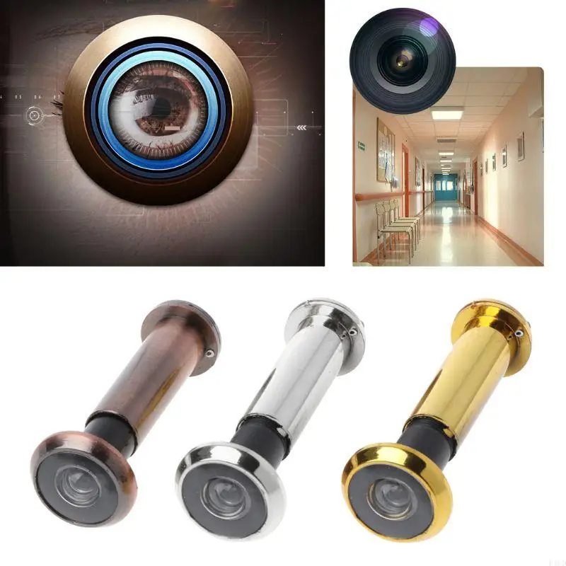 F1CD Security Door Viewer Peephole for Front Door with Privacy Cover Optical Glass Lens with Unobstructed View