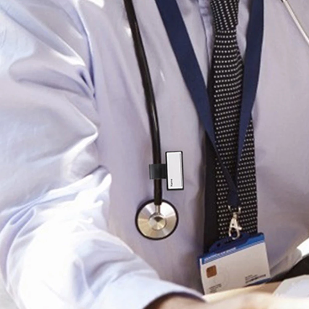 

4pcs Doctor Name Tags Plastic Id Identification Tags Clip For Medical Tool Writable Nameplate Sturdy Abs Replacement