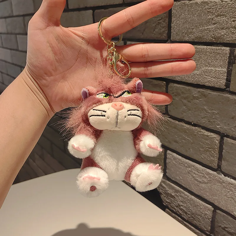 Funny Lucifer Cat keychain plush pendant creative cross-eyed kitten bag pendant doll small doll 12CM