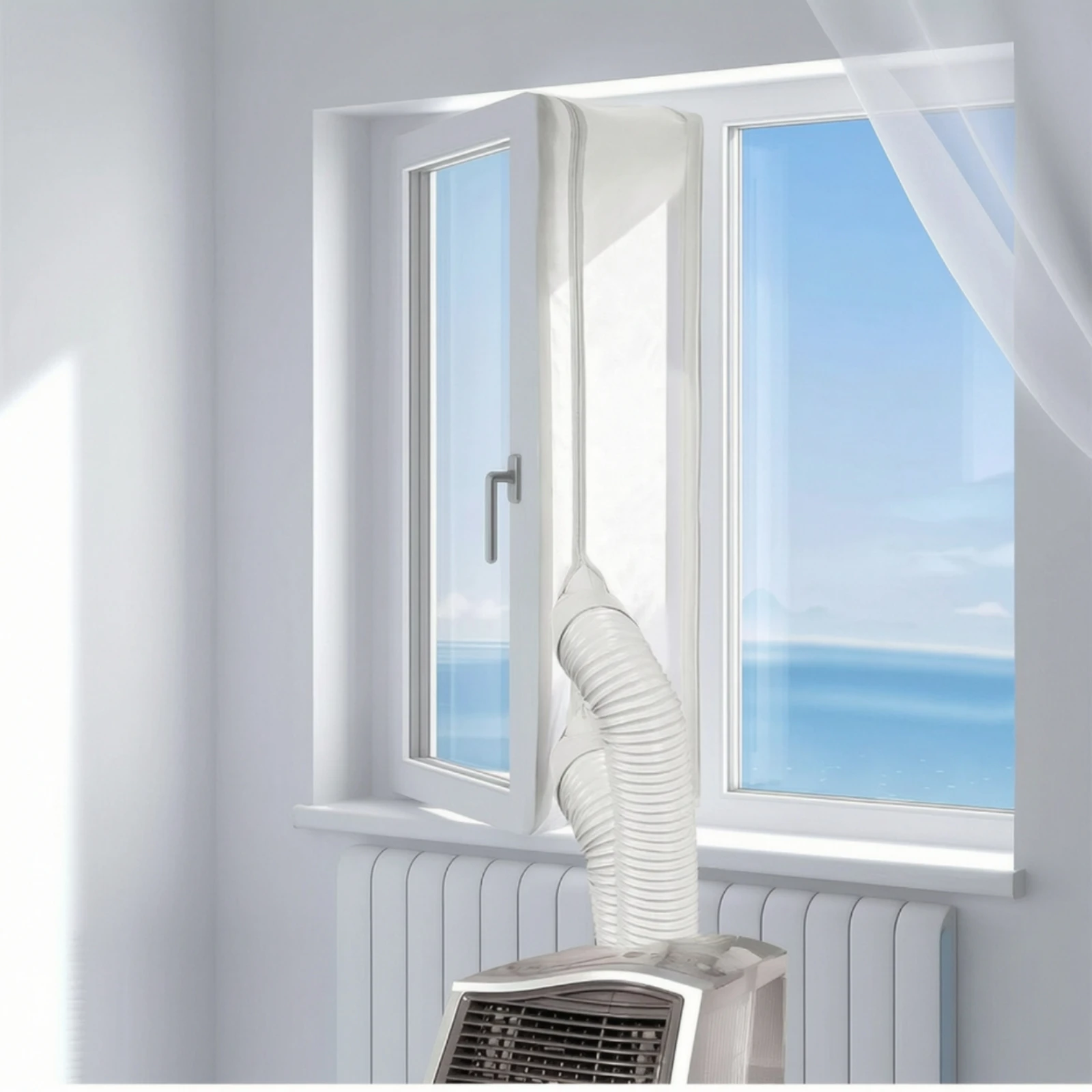 Picture 7: Window Seal with Zipper Waterproof Window Sealing Cloth Portable for Bedroom, Apartment
