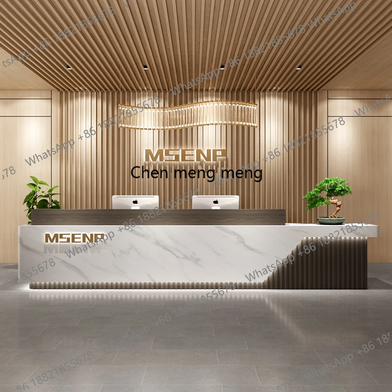 

High-end Luxury Desks Service Commericial Adult Modern Business Industrial Design Desks Reception Shop Customer Bureau Furniture