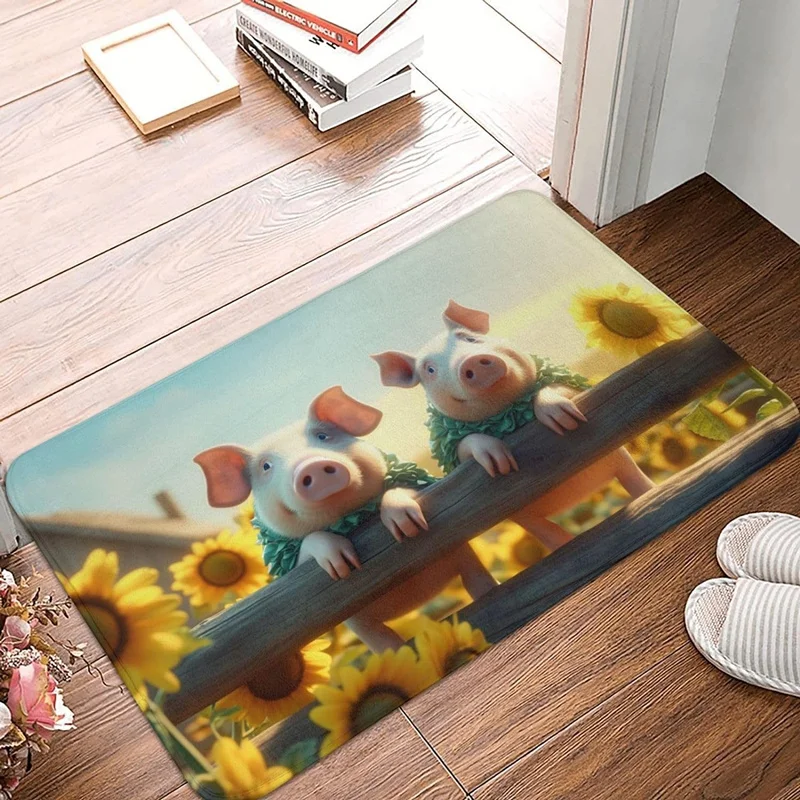 Colorful Cat Entrance Welcome Door Mat Non Slip Kitchen Rugs Home Doormat Cartoon Decor Rug Super Absorbent Carpet for Bathroom