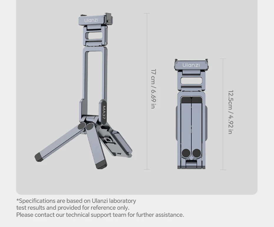 Ulanzi MA37 Schnellverschluss-Mini-Stativ mit Überkopfgriff für DJI Osmo Action 6/Osmo Nano mit 1/4'' Gewinde und Arca-Swiss-Basis – Detail 15