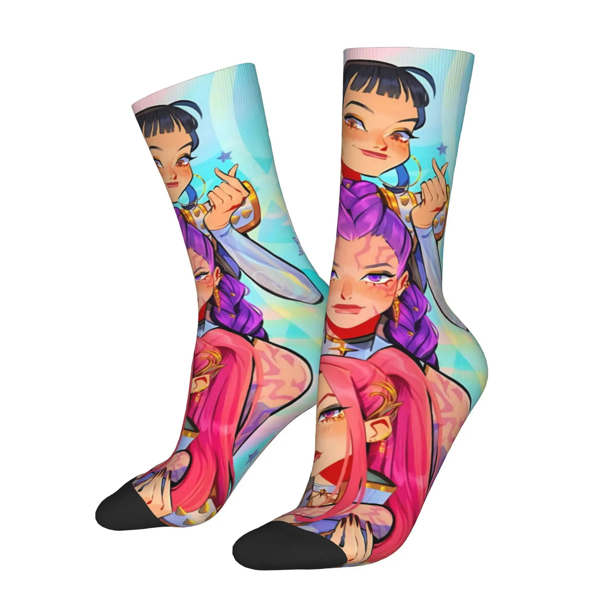 

K POP Huntrx мультфильм KPop охотники на демонов аниме носки с принтом мужские модные полиэстеровые носки