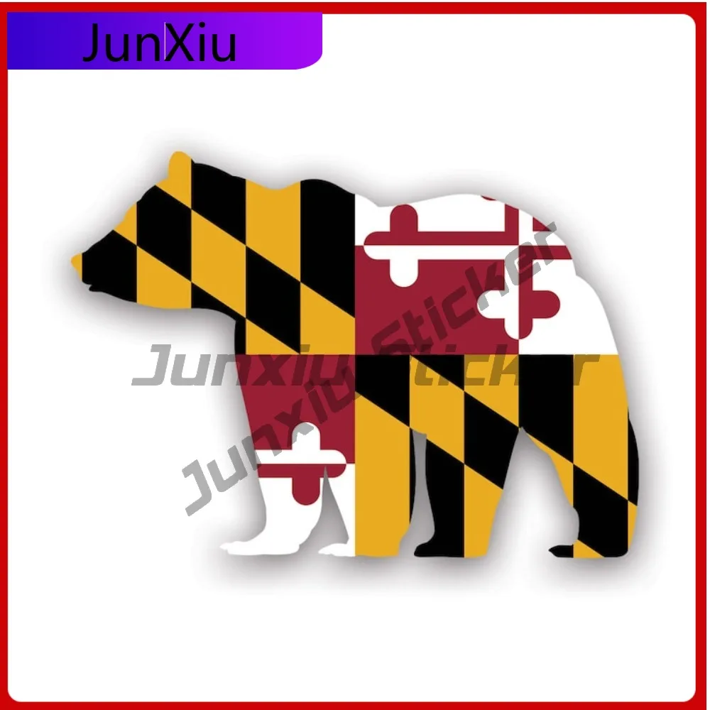 

Maryland Bear Flag Sticker Waterproof Outdoor Anime Bumper Waterproof Vinyl Decal For Outdoor Safety Warnings Outdoor High