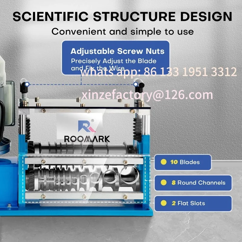 

Customizable ROOMARK Electric Wire Stripping Machine 0.06''-1.5'', 60/370 W Automatic Cable Stripper 75 Feet/Min for Scrap Coppe