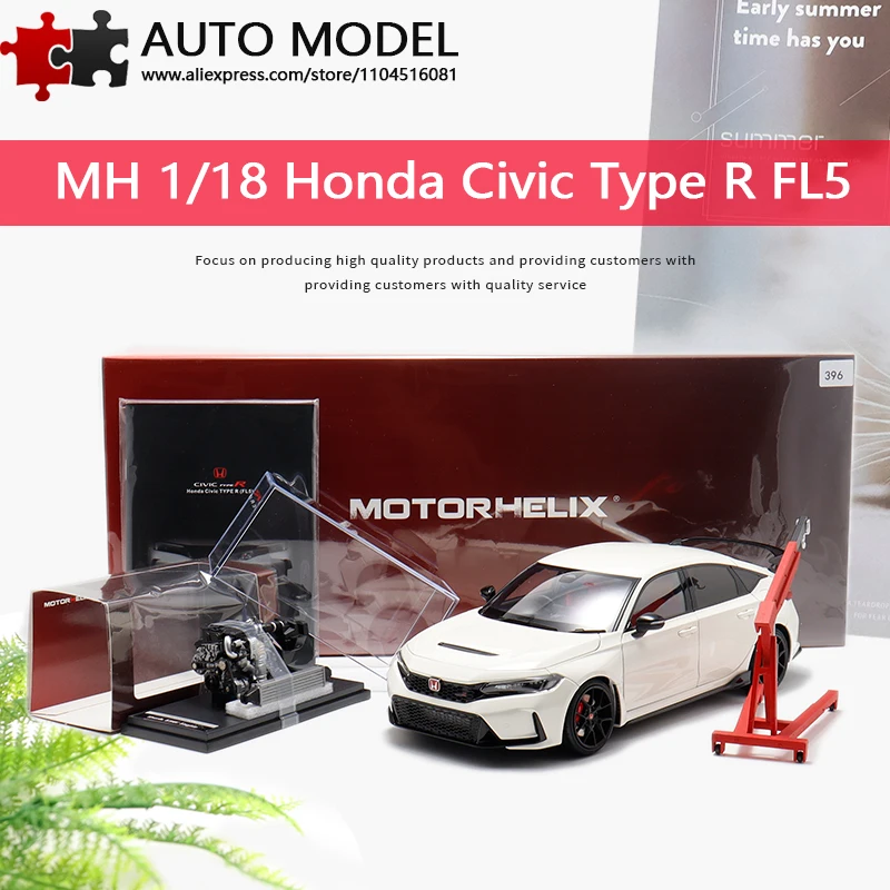 

Модель автомобиля Honda Civic Type R FL5, имитация, из сплава, с полным открыванием, лимитированная серия, коллекционная, для демонстрации, с двигателем Motorhelix MH, масштаб 1:18, литая металлическая статическая модель, игрушка для взрослых, подарок для