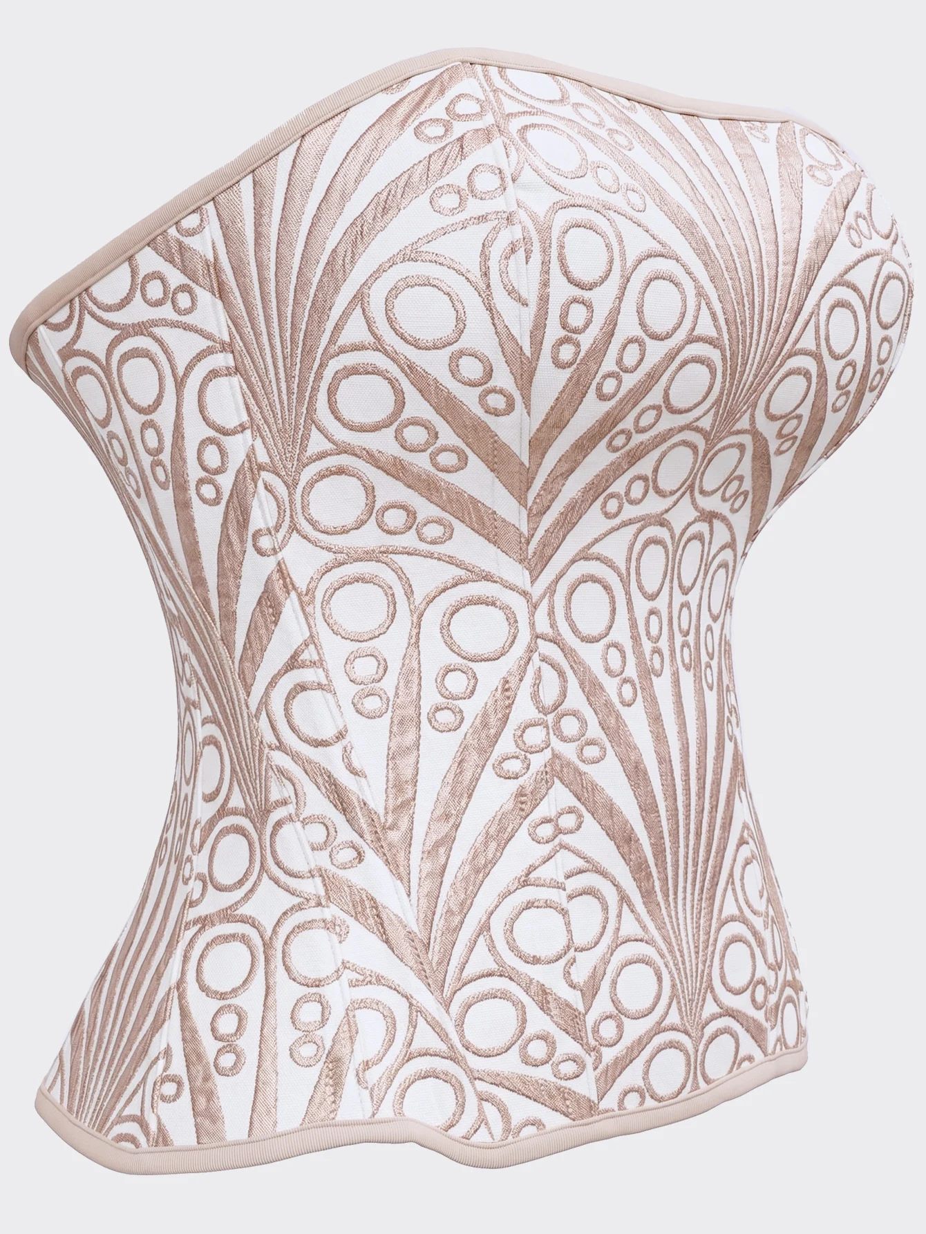 champagne corset top women gothic bustier top overbust corselet tummy control slim waist halloween stage show costume lace up - view 2