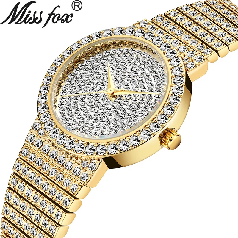 Official brand free shippingNew Women's Gold Korean-Style Diamond-Embedded Waterproof Quartz Watch