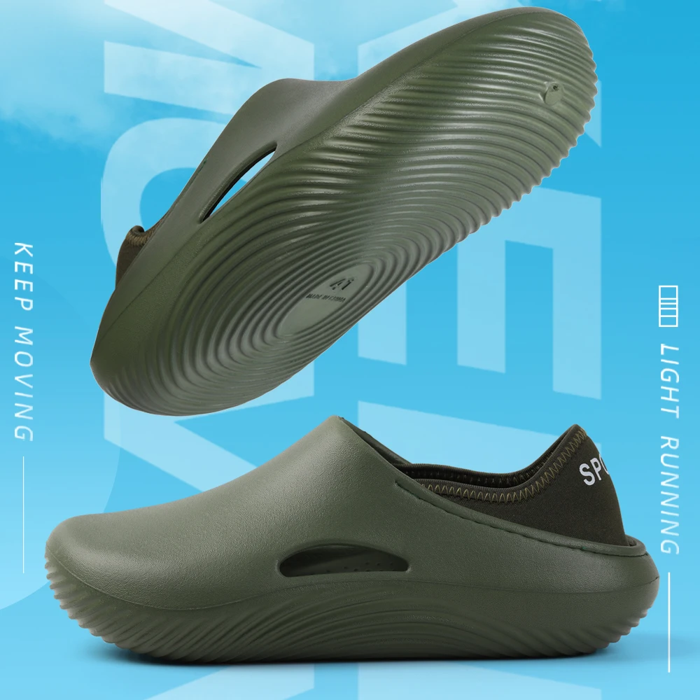 Men Shoes On Cloud - รองเท้าแตะผู้ชายแบบสวม ปิดหัวเท้า นุ่มสบายเหมือนเดินบนเมฆ ผลิตจากวัสดุ EVA สวมใส่ง่ายในขั้นตอนเดียว