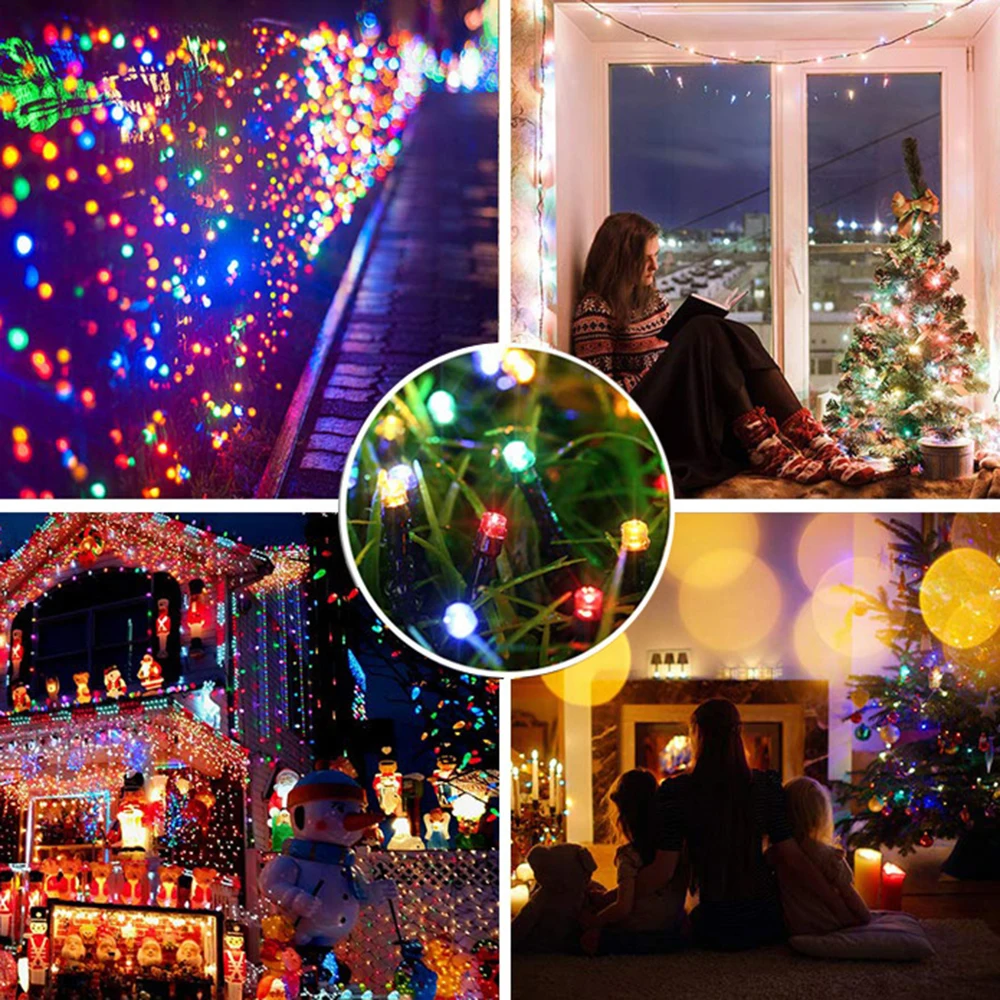 Remote 50M 500LED Fairy String Lights Waterproof Outdoor Connectable Christmas Decoration for Home Holiday Party Wedding