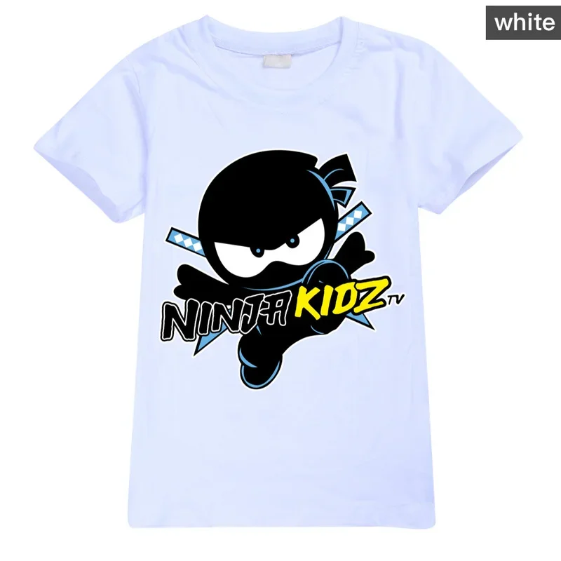 Camiseta de manga curta de algodão Ninja Kidz para crianças, tops de anime Spy Ninjavan, roupas infantis, meninos e meninas