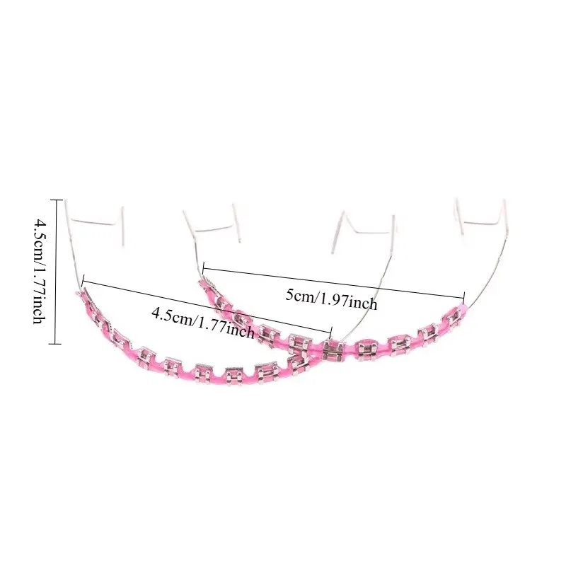 High Quality 1 Pair Fashion Braces Colorful Temporary Tooth Decoration with Metal Wires Metal Bracket Orthodontic Ligature Ties