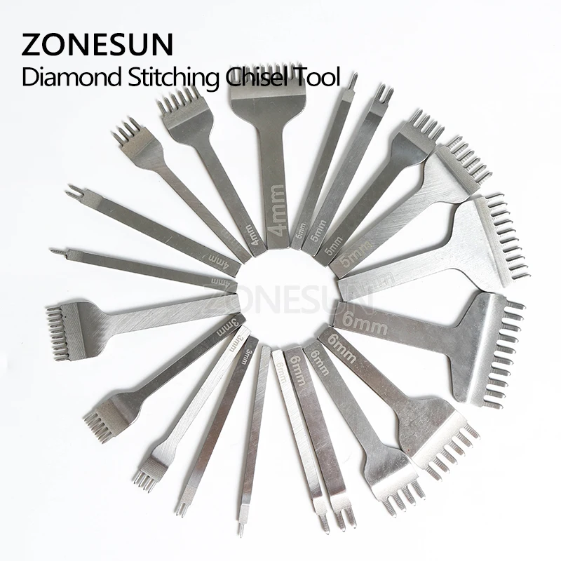 ZONESUN DIY Tool  Diamond Stitching Chisel Tool Hole Size 1.5mm,distance between the holes 3mm