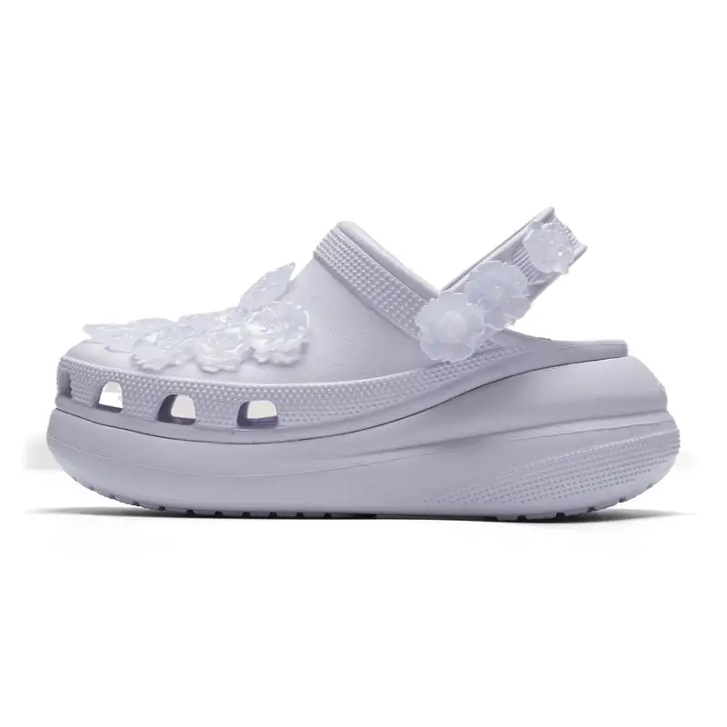 

Crocs(Crocs) Classic Puff Flower Cluster Clog Women's Breathable Thick-Soled Height-Increasing Casual Slippers 213121-5Bo