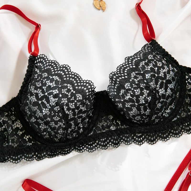 Sexy Bikini Lingerie Thin Underwire Women's Bra Set