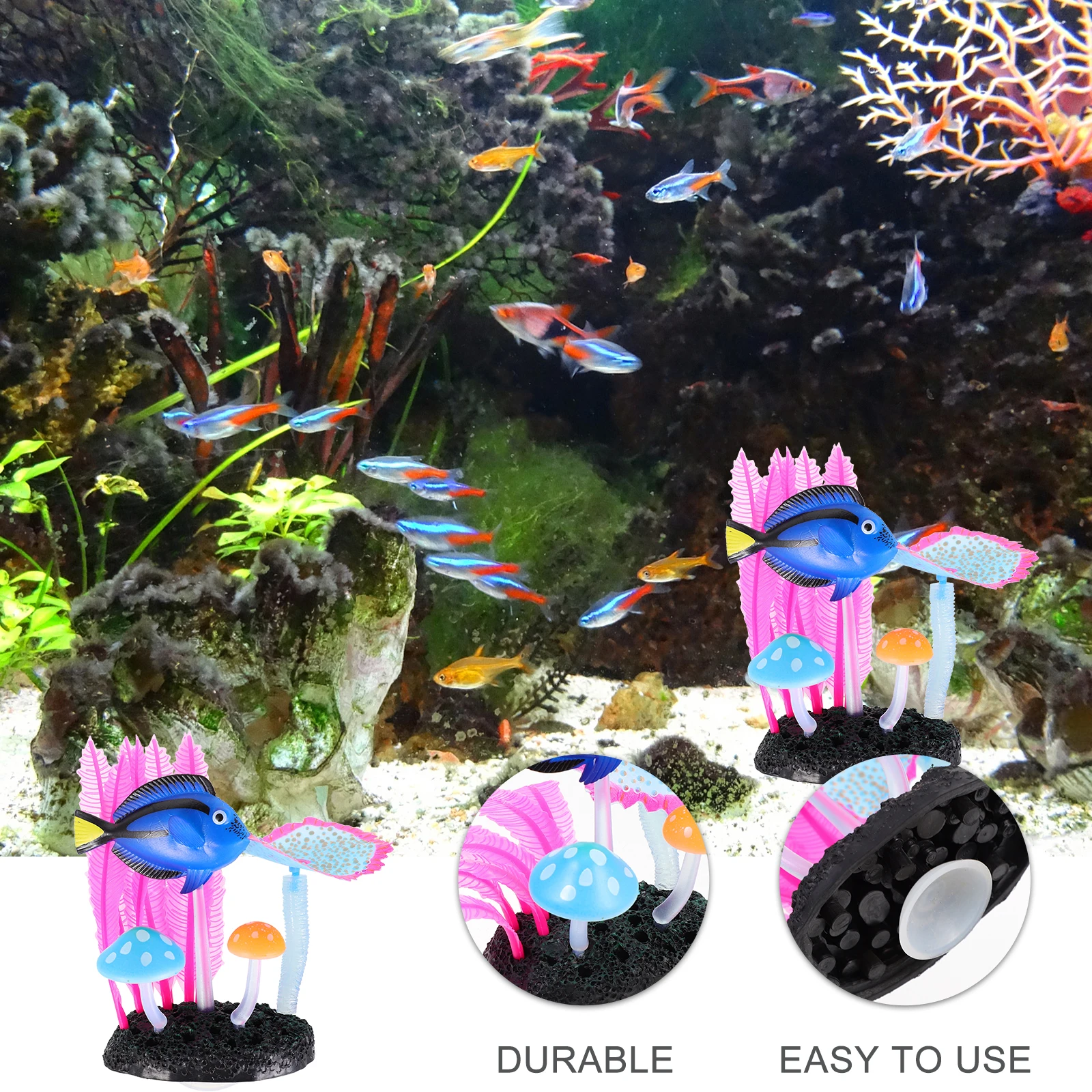 Creative Coral Decor Pink Desktop Household nament Ocean Style AquariumAccessory Decorative Figurine Living Room Car Office