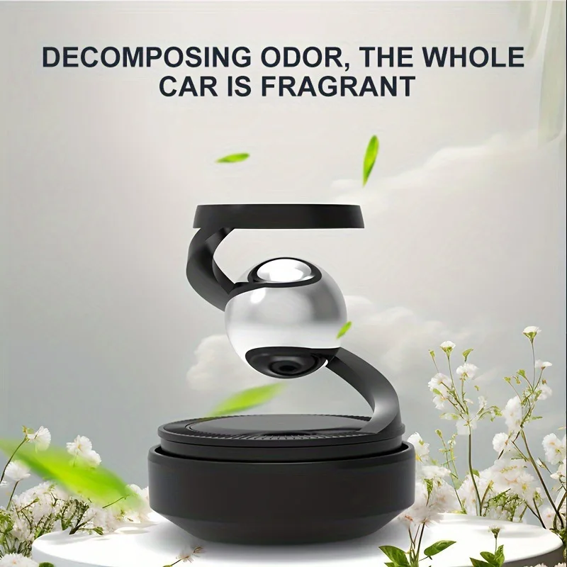 Solar Car Rotating Aromatherapy Perfume Diffuser Levitation Rotating Auto Lasting Fragrance Air Purifier Car Interior Accessorie