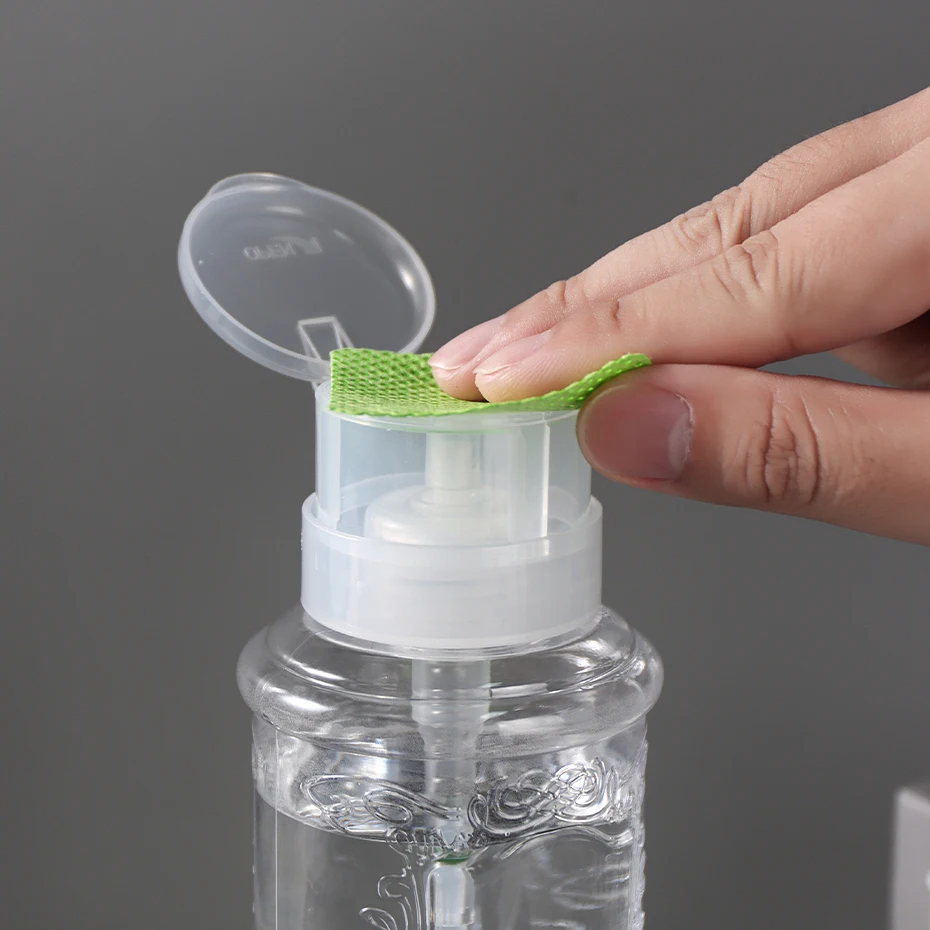 180ml/PCS Clear Pattern Nail Press Split Bottle Empty Travel Plastic Dispenser Reusable Polish Remover Pump Manicure Accessories