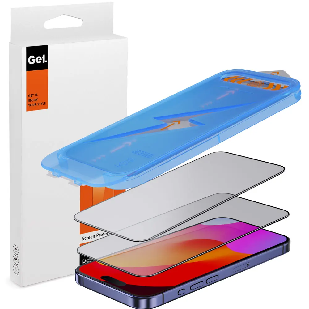 

Luxury Bulb free Easy installation Tool applicator Mobile Phone Screen Protector film for iPhone 12 13 14 15 16 16E Pro Max Plus