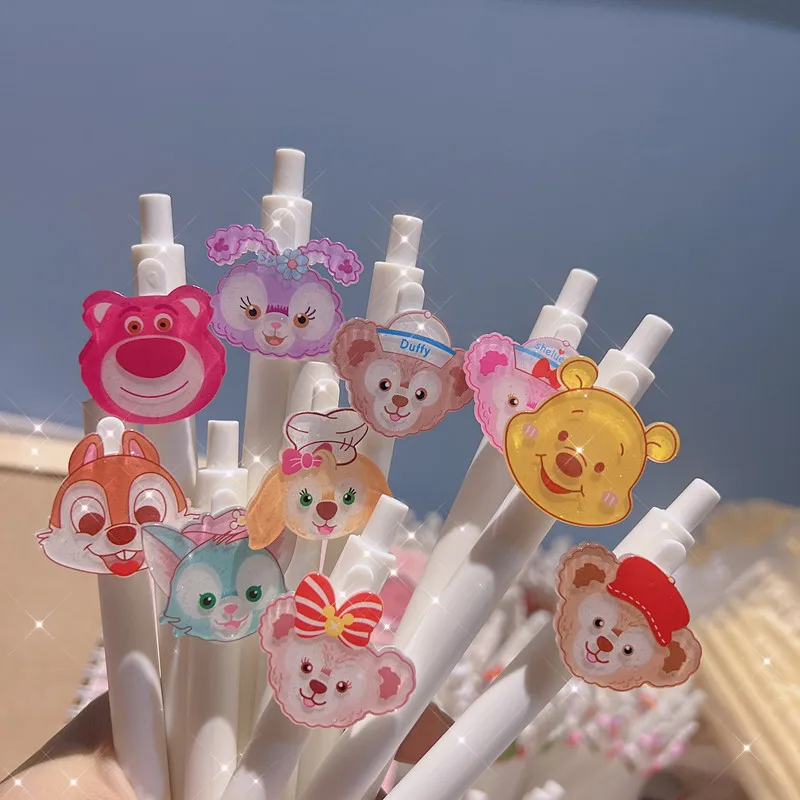 

5-20pcs Disney Stellalou Lotso Huggin Bear Gel Pens Ballpoint Pens Neutral Pen Office Stationery School Supplies Wholesale Gift