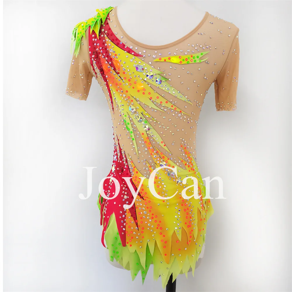 ملابس نسائية أنيقة من JoyCan للجمباز سبانديكس ، ملابس رقص الفتيات ، برتقالي ، منافسة الفتيات