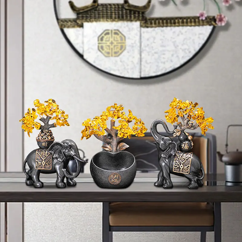 

YFY new Chinese handicrafts lucky objects ornaments home living room porch TV cabinet decorations housewarming lucky treasure
