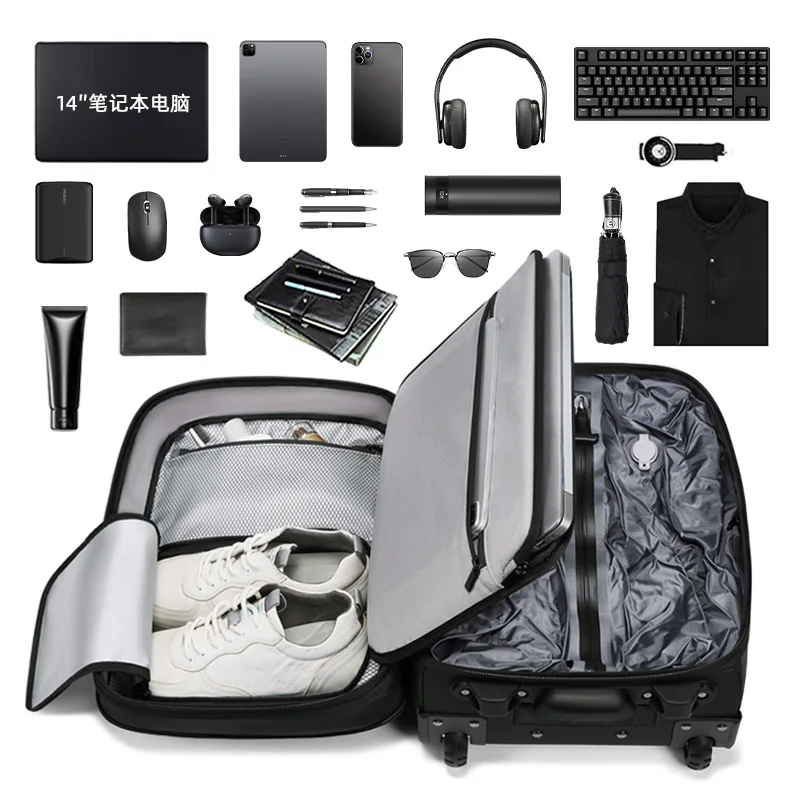 Rolling Suitcase Vacuum Compression Pack Business Carry on Luggage Expandable Backpack Travel Bag Portable Fashion Casual
