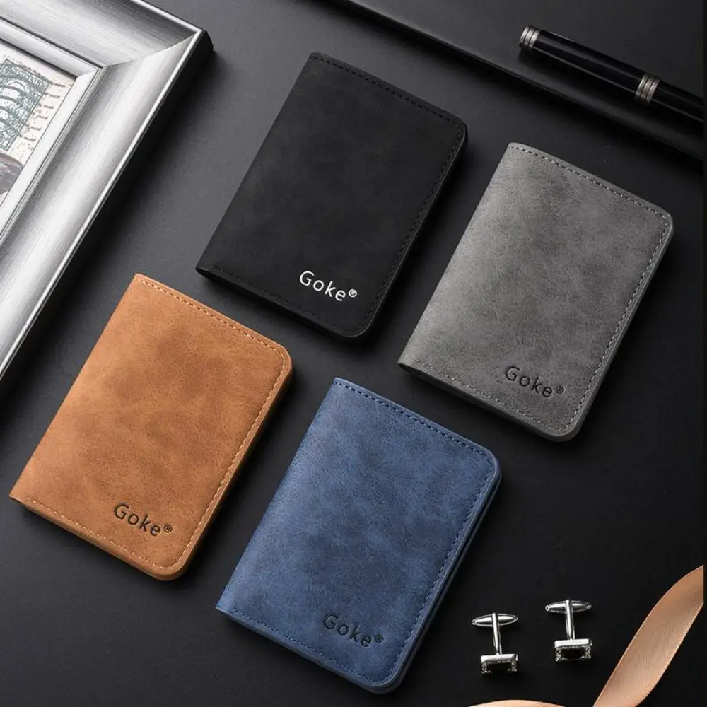 New Slim Profile Men's Card Holder Multi Card Slots Mini Size Bifold Wallet Multifunctional Anti-Magnetic Mini Wallet Daily Use