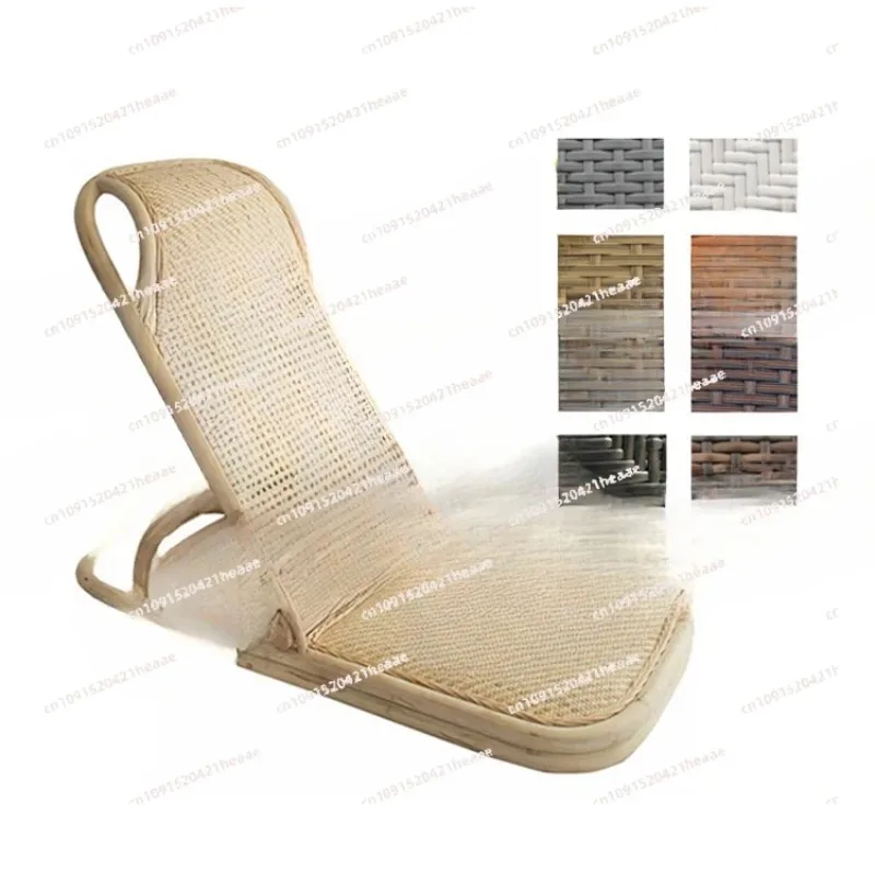 Suitable for Lightweight Folding, Handmade Natural Rattan Woven Backrest Recliner Swimming Pool Sun Bed Beach Lounger Chairs