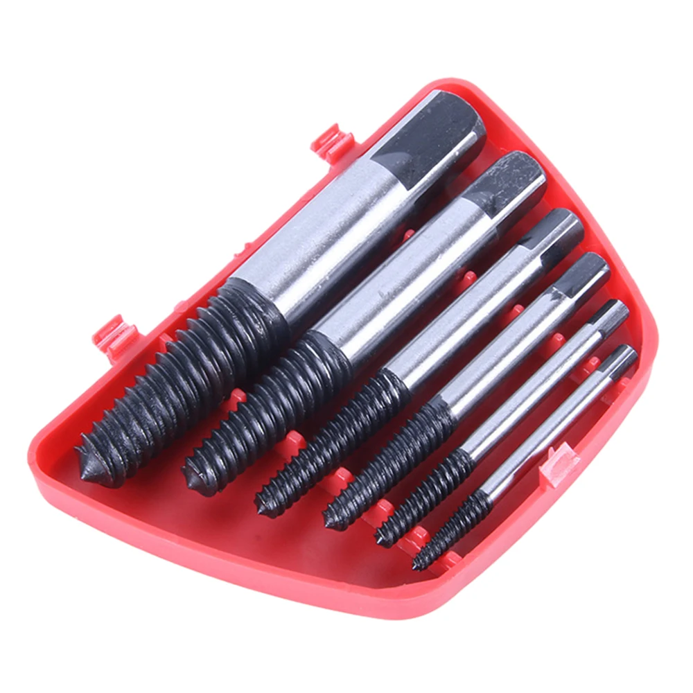 Nut Extractor Set 5 PCs Bearing Steel Broken Screw Drill Bit Guide Bolt Remover Household Water Pipe Wire Removal Metal Tool