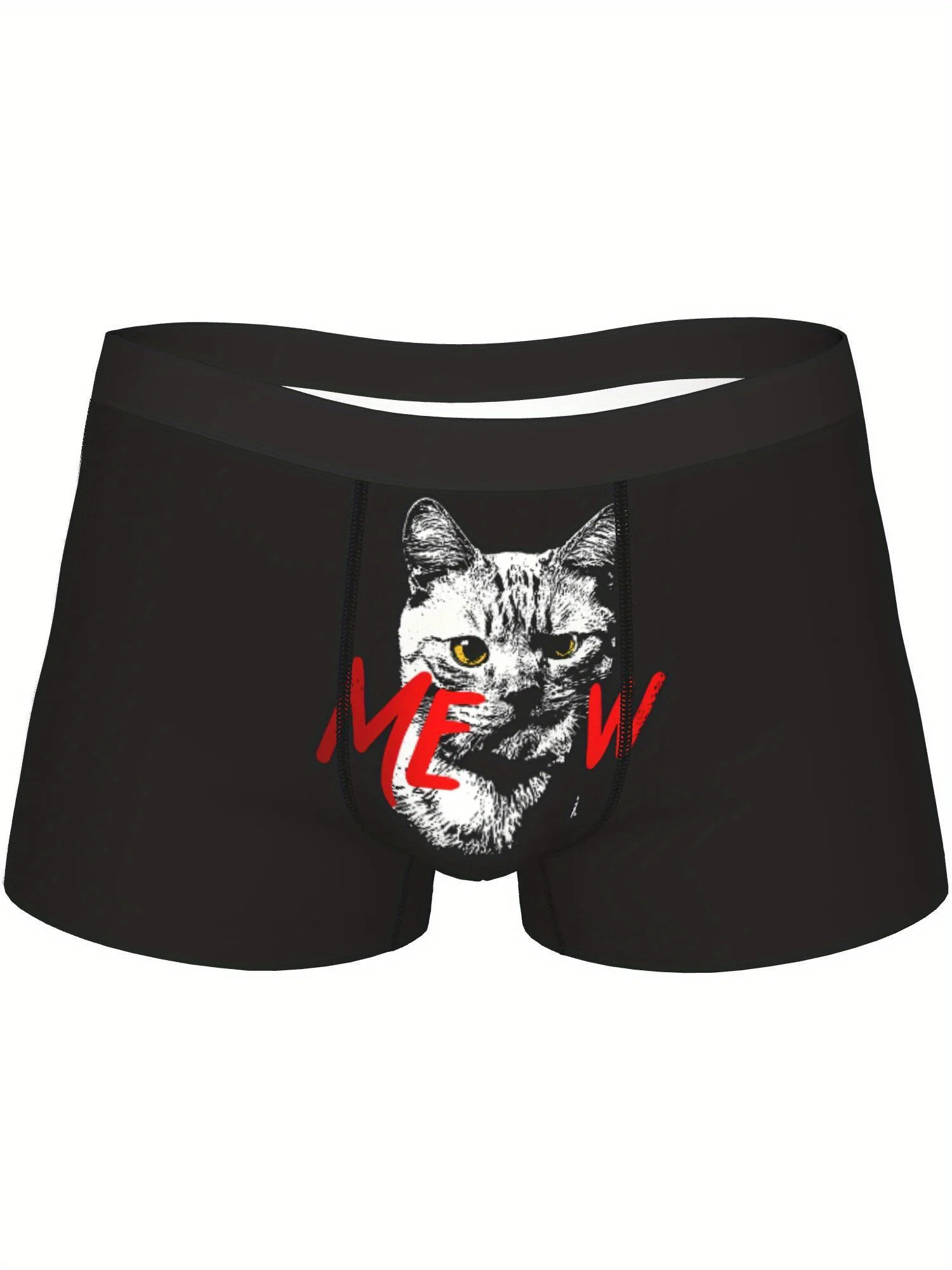 

Cat Underwear Polyester Briefs Underpants Meow Design Hip Hop Style Underwear for Men Teens All Seasons