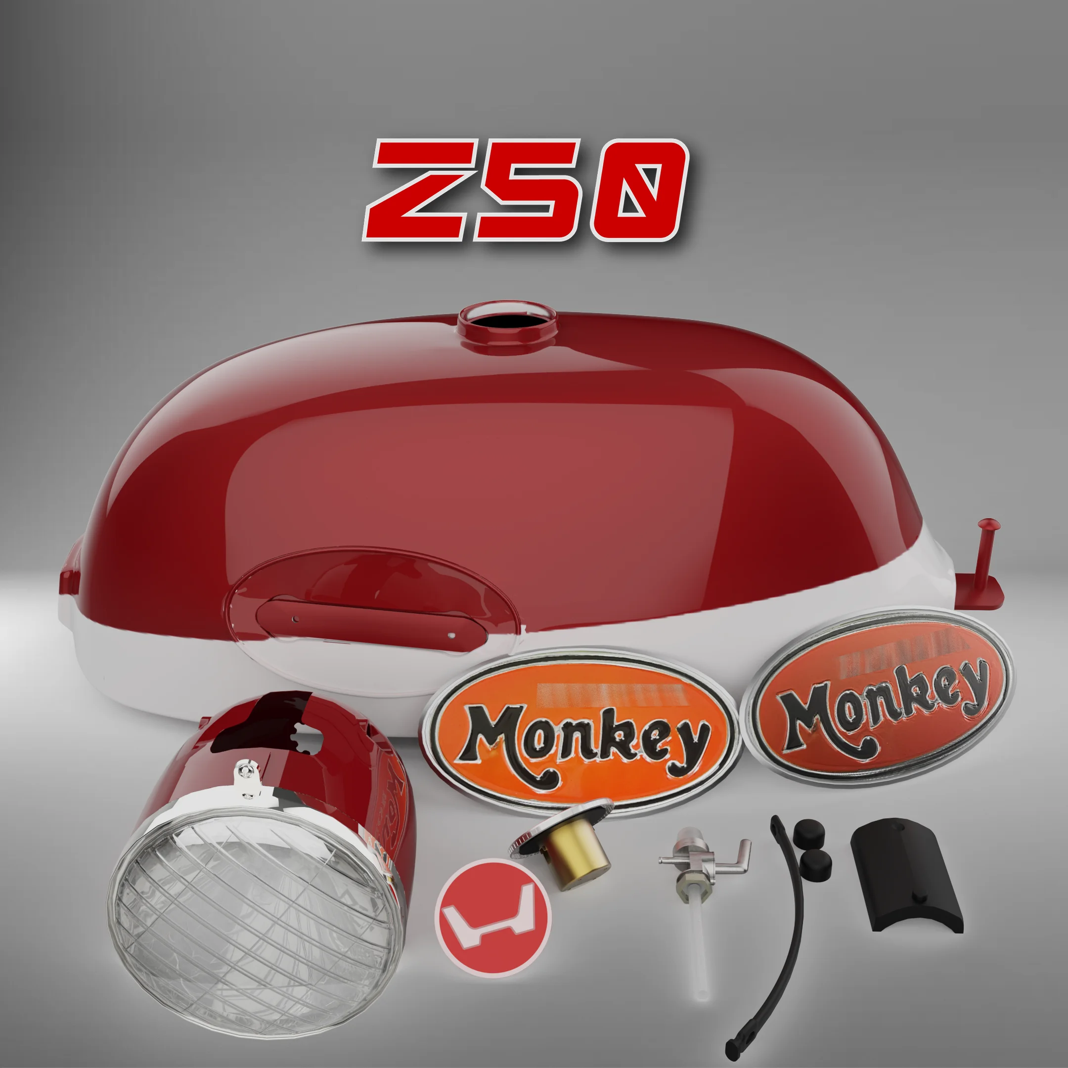 

Z50 K2 Oil Tank Headlight Kit Fuel Box Motorcycle Gas Tank with emblem for Monkey Z50 K2 1971