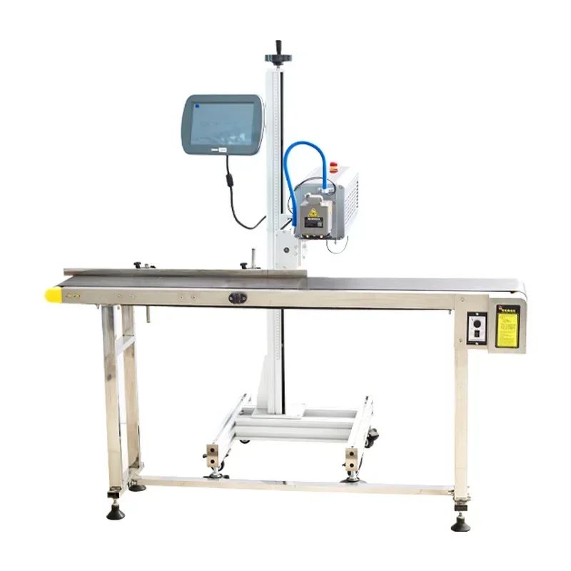 Fully automatic fiber laser inkjet printer, date online lettering water pipe coding