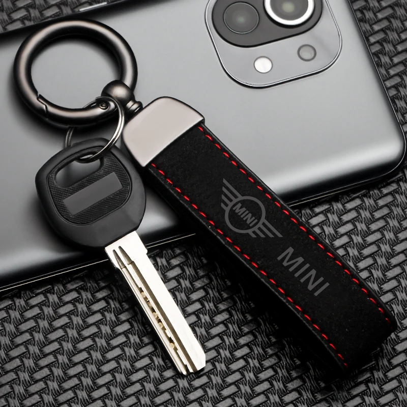 Car Styling Leather Keychain Keyring Key Chain For Mini Cooper One S JCW R53 R55 R56 R60 F55 F56 Countryman Accessories