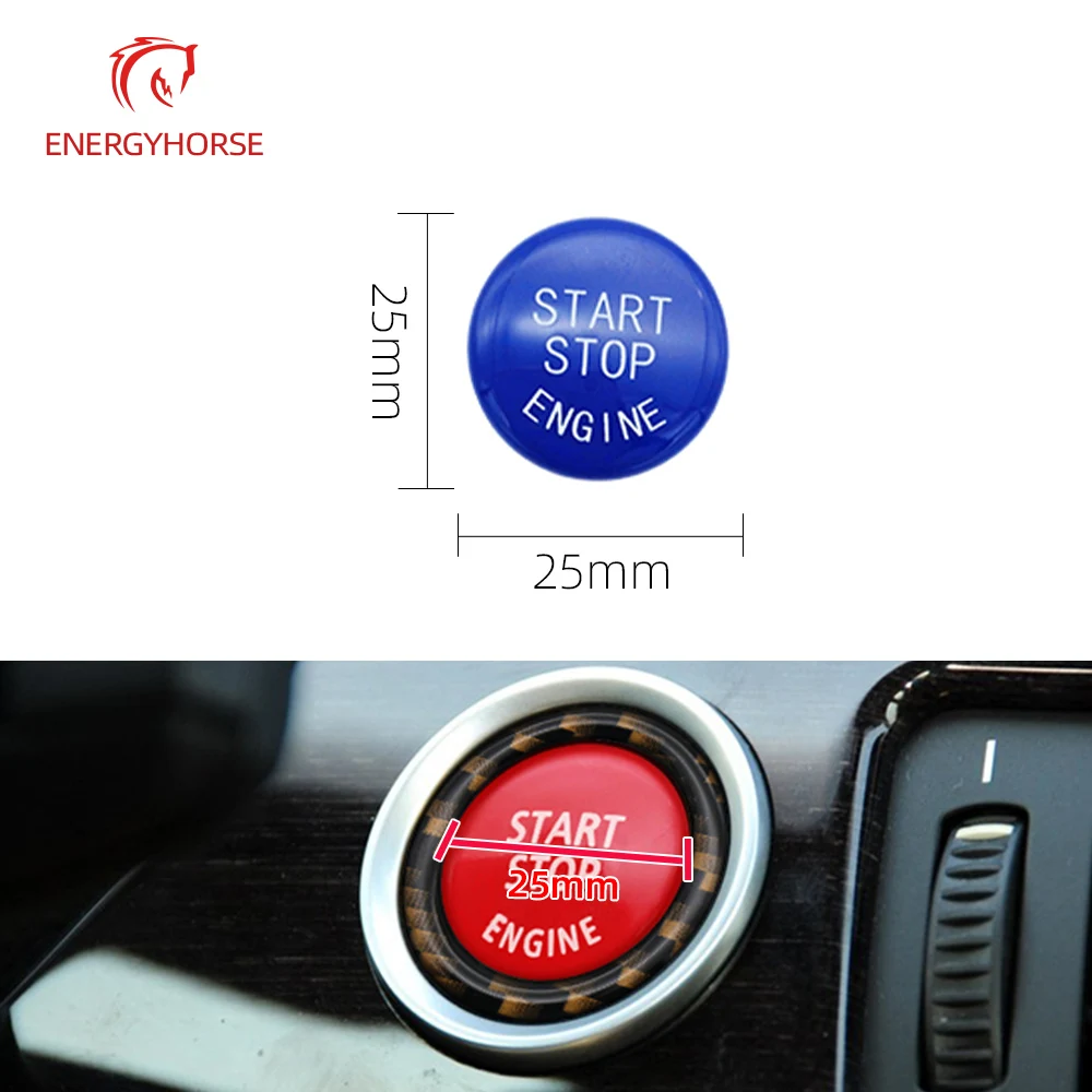 Car Engine Start Stop Switch Button Stickers for BMW X5 E53 E70 X6 E71 E72 X3 E83 X1 E84 E90 E60 E92 E93 E81 E87 Accessories