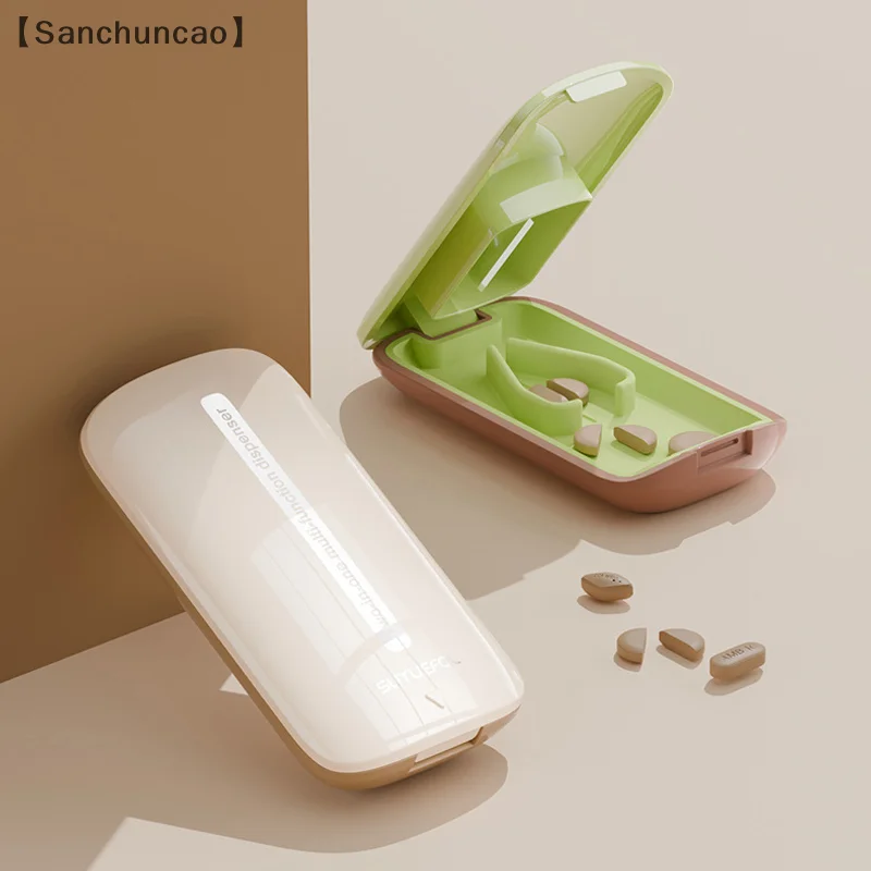 Newest Quartering Pill Cutter Storage Box Portable Drug Tablet Medicine Dustproof Divider Organizer Crusher Pill Cutter