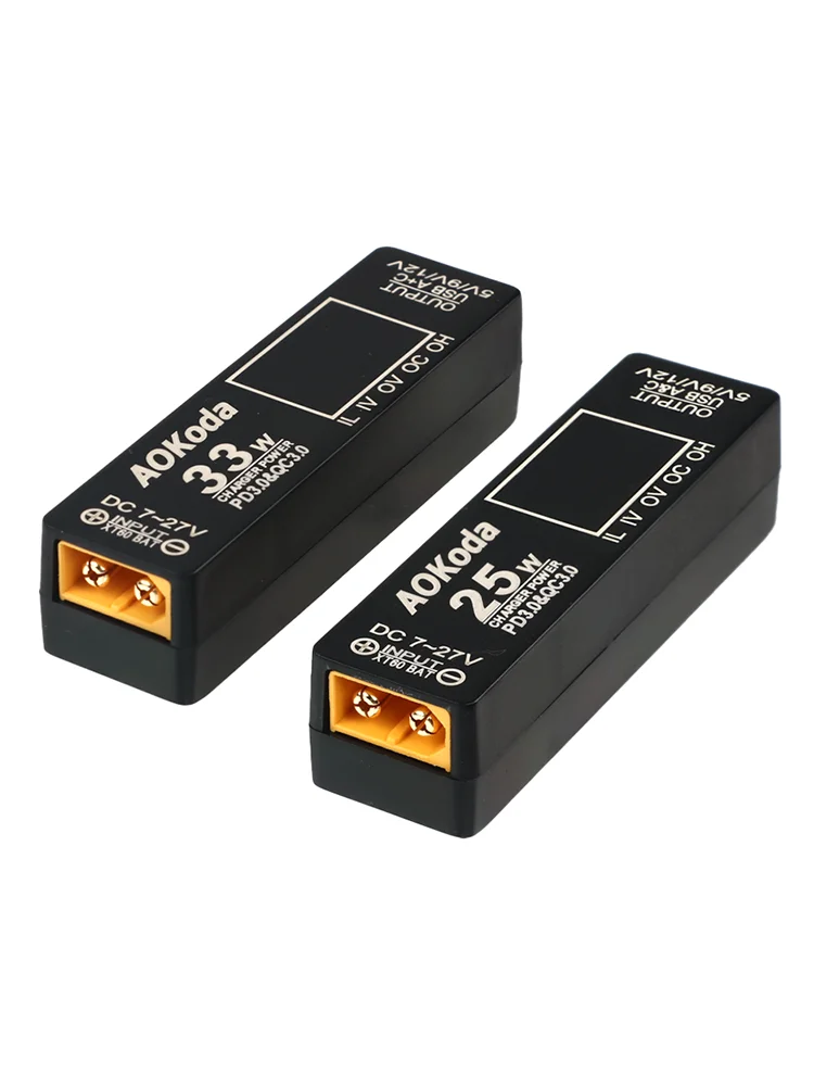 AOKoda XT60 zu PD3.0 Lipo-Akkuladegerät mit Schutzfunktion 25W 33W für Smartphone Tablet PC DIY RC-Modellteile