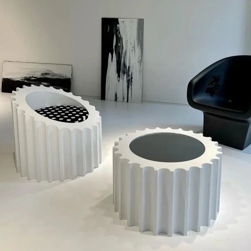 리클라이닝 의자 FRP 야외 발코니 정원 레저 의자 유럽 창작 예술 테이블과 의자