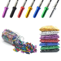 100PCS Bike Shift Brake Cable End Caps MTB Road Bike Shift Brake Inner Cable End Cap Aluminum Alloy End Cap Derailleur Wire Tips