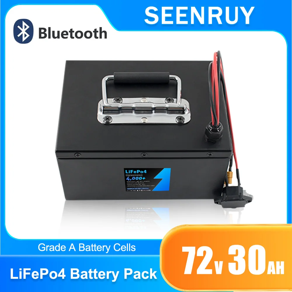 

72 В 30 Ач lifepo4 с зарядным устройством, встроенный литий-железо-фосфатный аккумулятор BMS 50 А, идеально подходящий для электрического мотоцикла, электрического трехколесного велосипеда