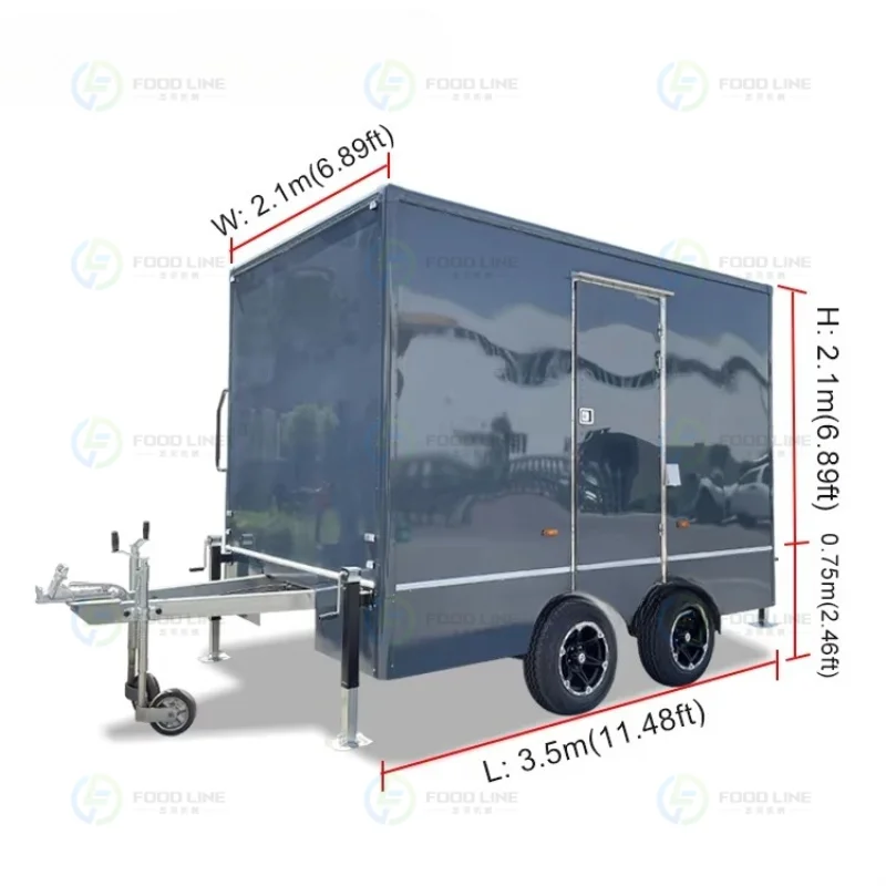 Mobile Toilet Trailer Customized Multi Stall Portable Bathroom Cabin Luxury Restroom Trailer Outdoor Business Use