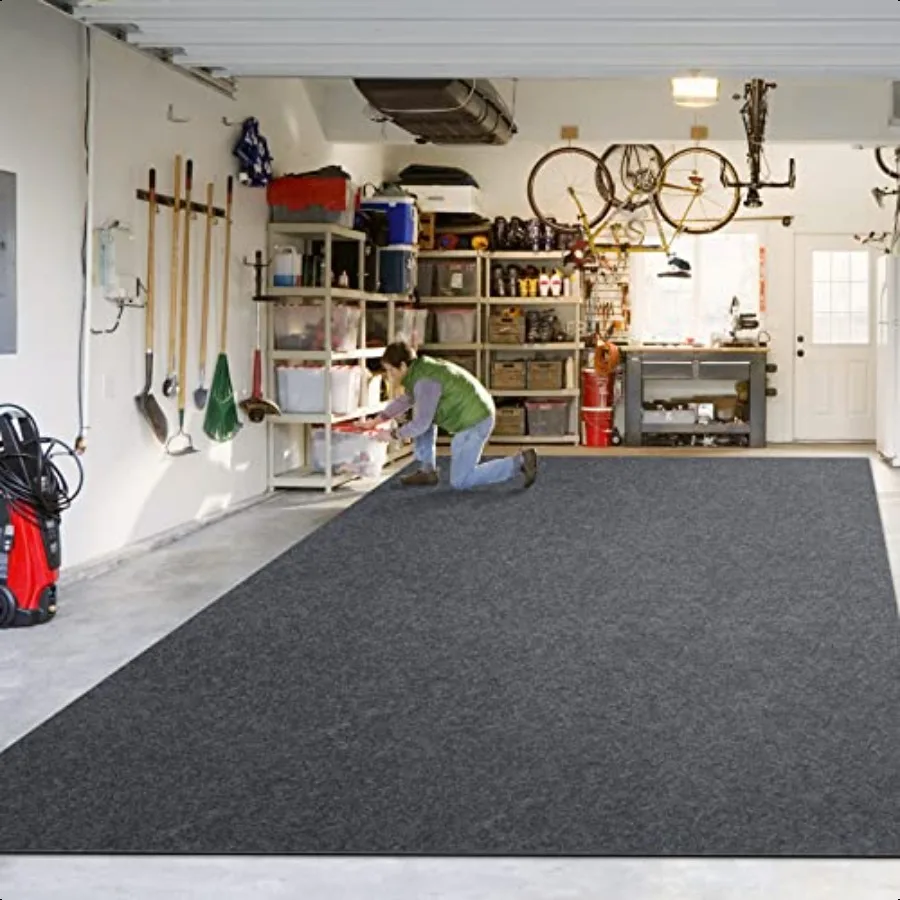 Tapis de déversement d'huile Tampon d'huile absorbant de qualité supérieure 7,4 x 8,4 pi. Contient des liquides protège le sol du garage contre les déversements, les gouttes, les éclaboussures et le sta