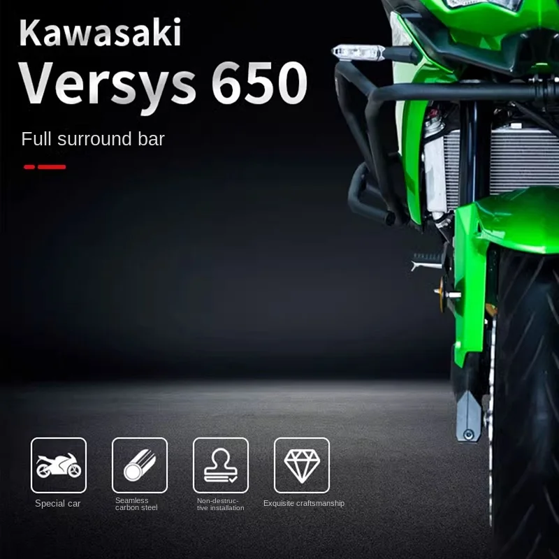 

Бампер Kawasaki Versys650 2020-2024 для мотоцикла со странными животными, полностью закручивающийся защитный стержень, модифицированный раллийный стержень, аксессуары для мотоцикла