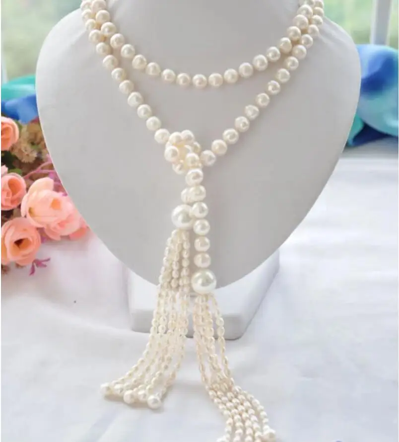 

wholesale New Style 50" 10mm white round freshwater pearl necklace