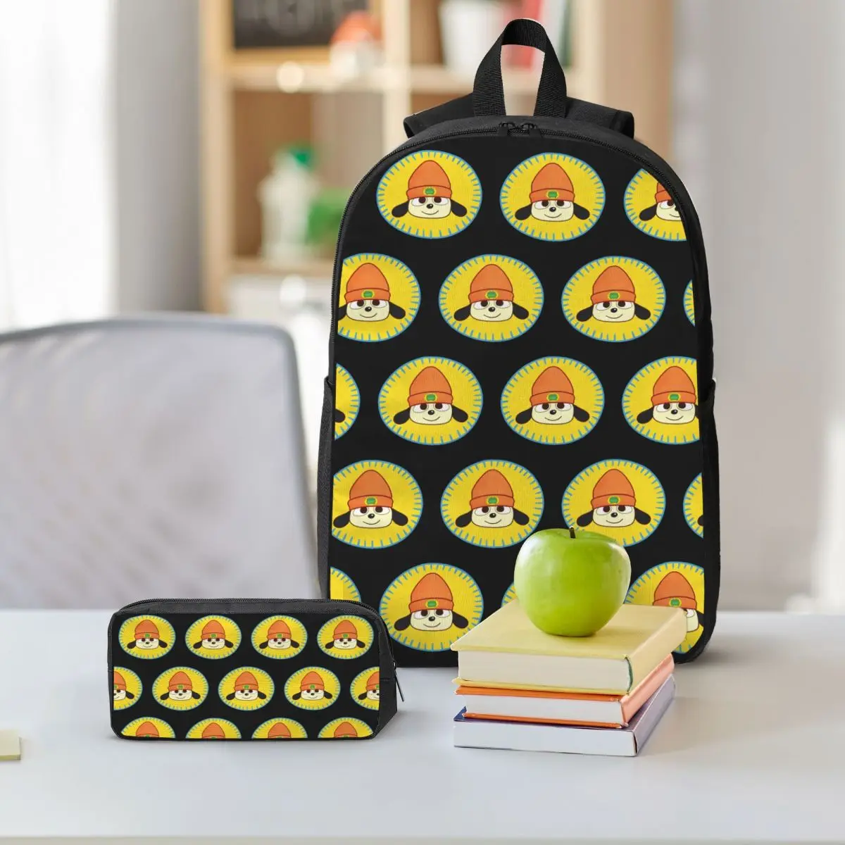 PaRappa The Rapper Patch Zaino Studente Ragazzo Ragazza BookBag Borsa da scuola Borse a tracolla per computer Borsa da pranzo isolata 3ps Astuccio