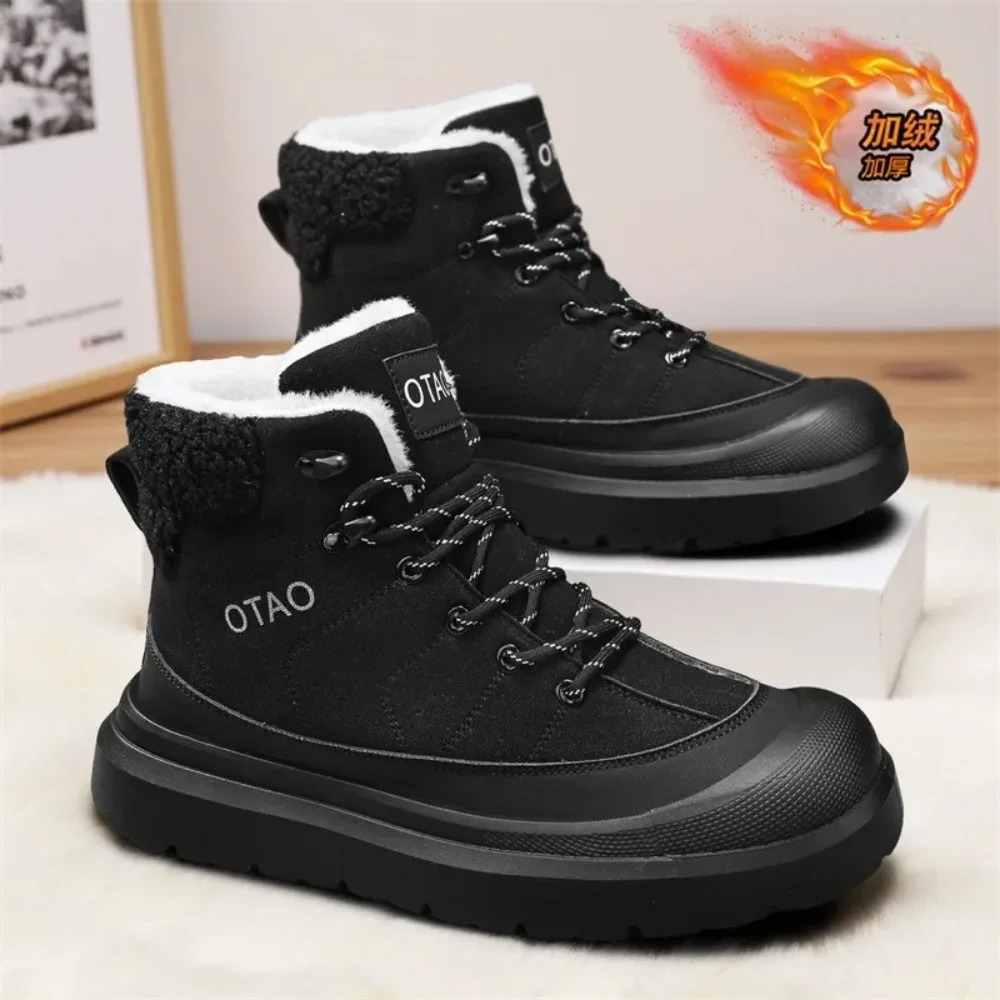 

Outdoor Hiking Boots Snow High-top Plus Velvet Warm Mountaineering Shoes for Men 2025 Winter Grip Anti-collision