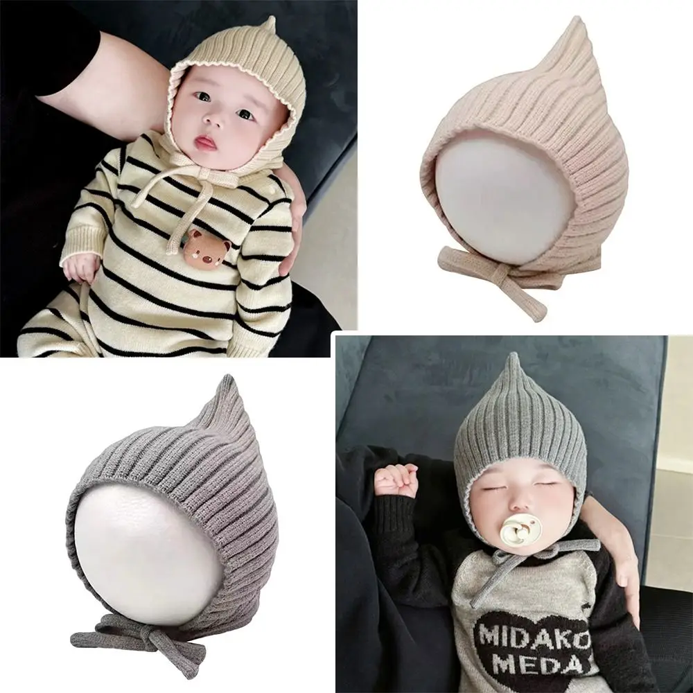 Cappello lavorato a maglia per bambini in tinta unita morbido, caldo berretto per neonato all'uncinetto, carino e versatile berretto per bambini