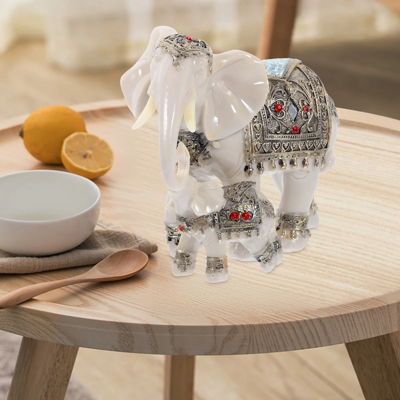 

Resin Luck Elephant Statue Small Elephant Ornament Desktop Tabletop Decor Wealth Craft for Home Room Room Decor